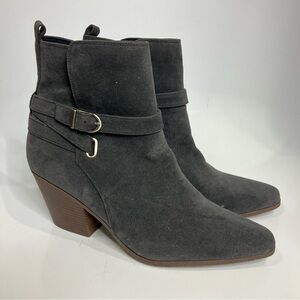 JF j. Ferrar gray faux leather ankle‎ boots heels womens size 10 professional